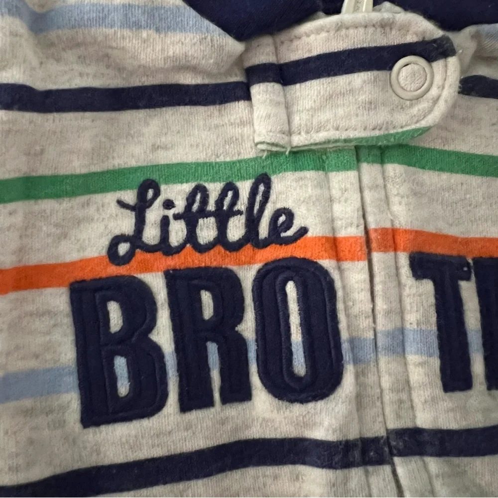 CARTERS Little Brother Striped Footies Bundle, 3mo